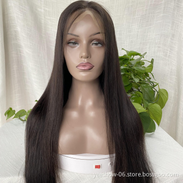 Wholesale price wigs front lace cuticle aligned straight ponytail free sample brazilian wigs lace human hair wigs